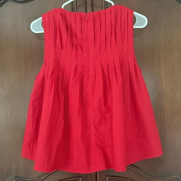 TCEC Red Sleeveless Pleated Top Size S NWT - Picture 4 of 12